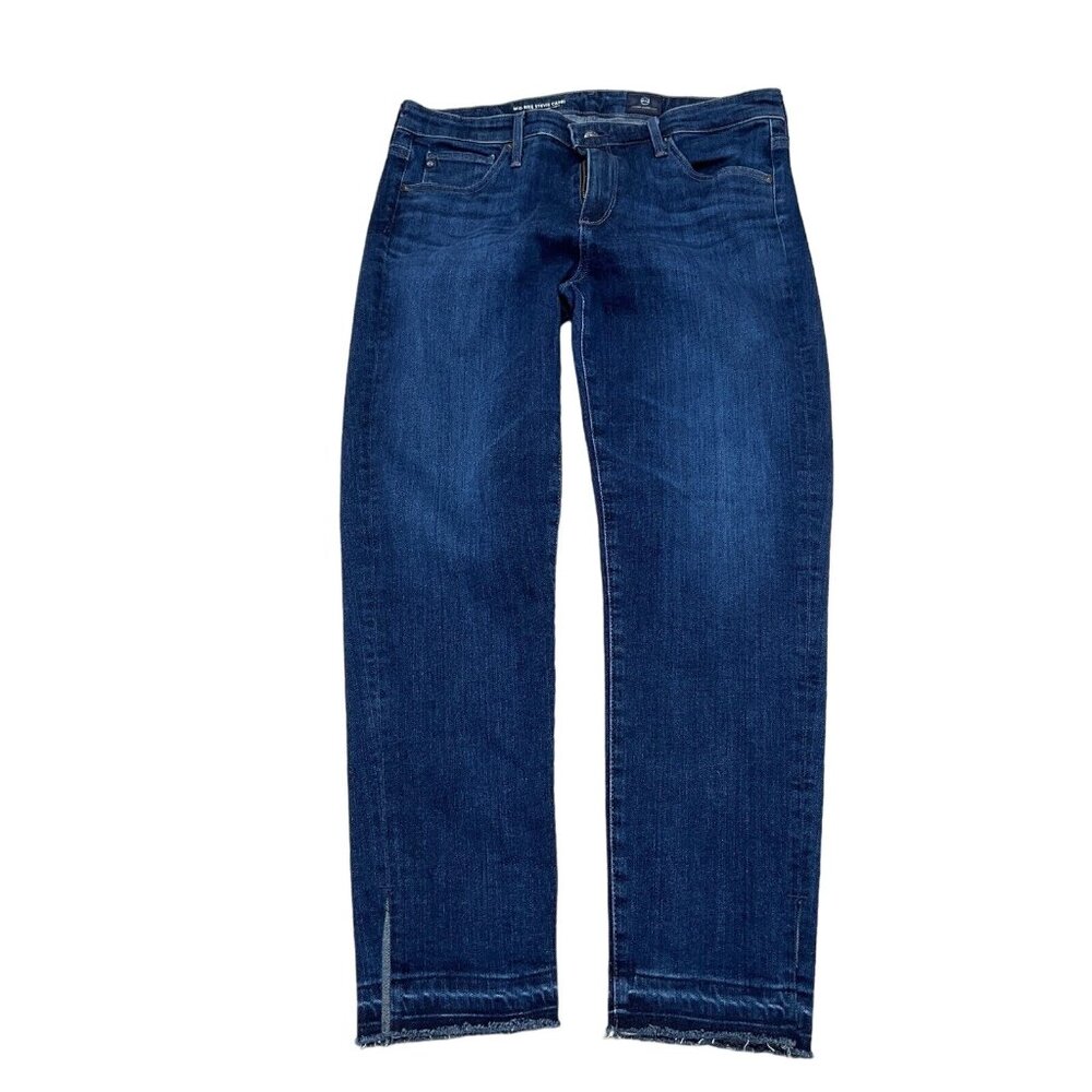 Adriano Goldschmied Capris Women 29‎ Blue Mid Stevie Slim Straight Cut Off Denim